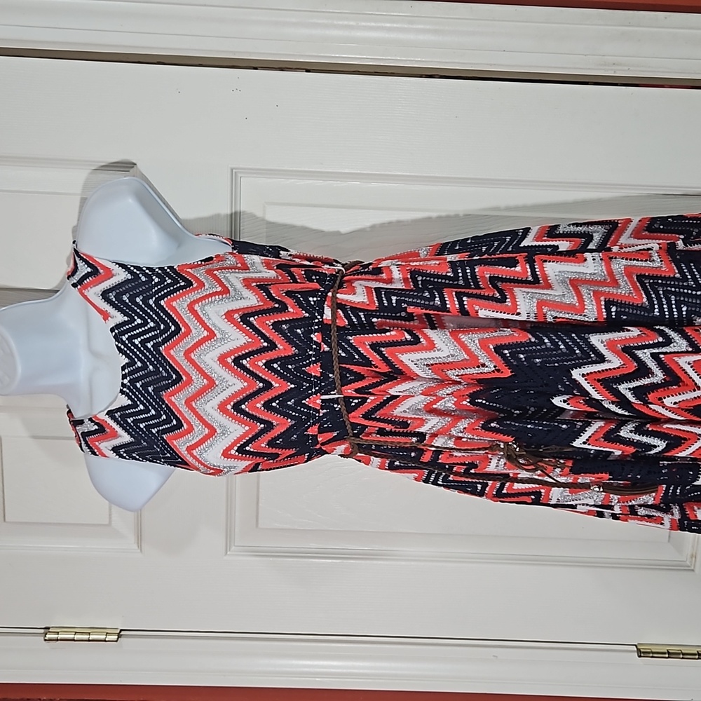 Emily West ,lace with white lining and slip , fun colors ,sleeveless - Picture 2 of 14